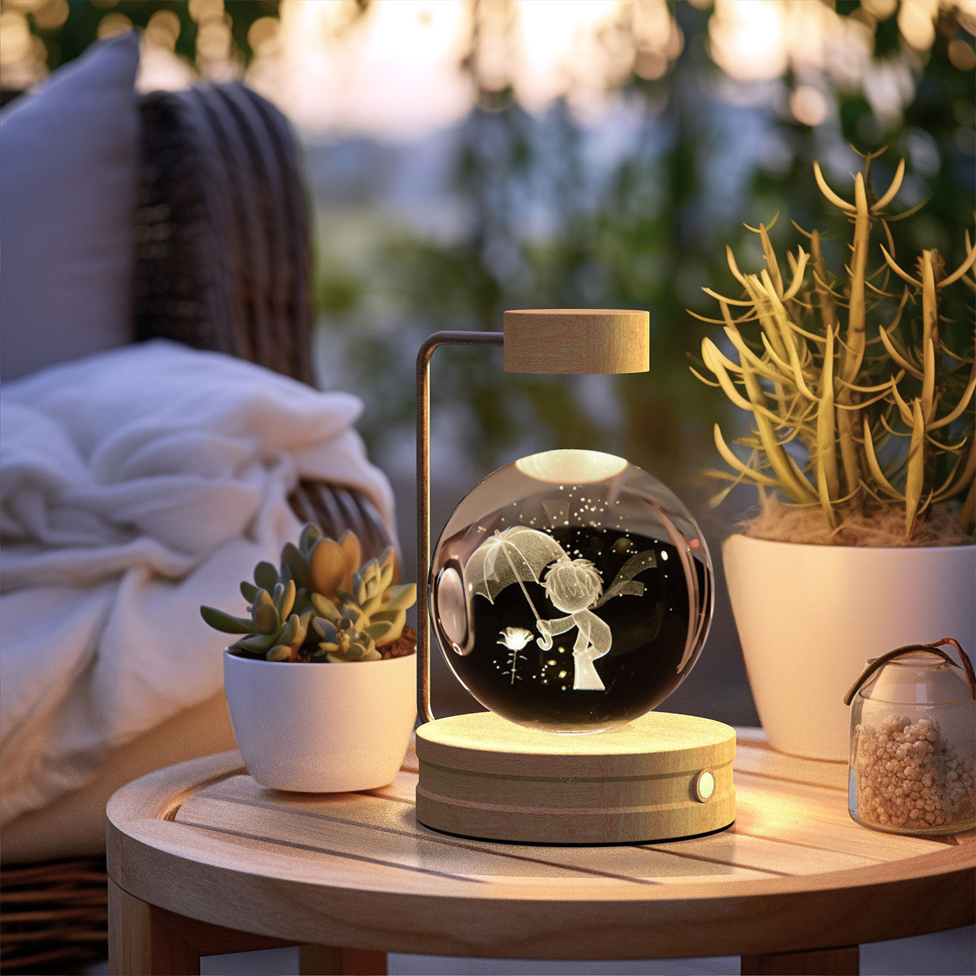 3D Dinosaur Night Light – Crystal Ball USB Lamp for Kids
