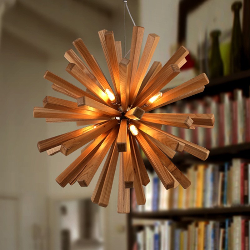 Nordic Solid Wood Pendant Chandelier