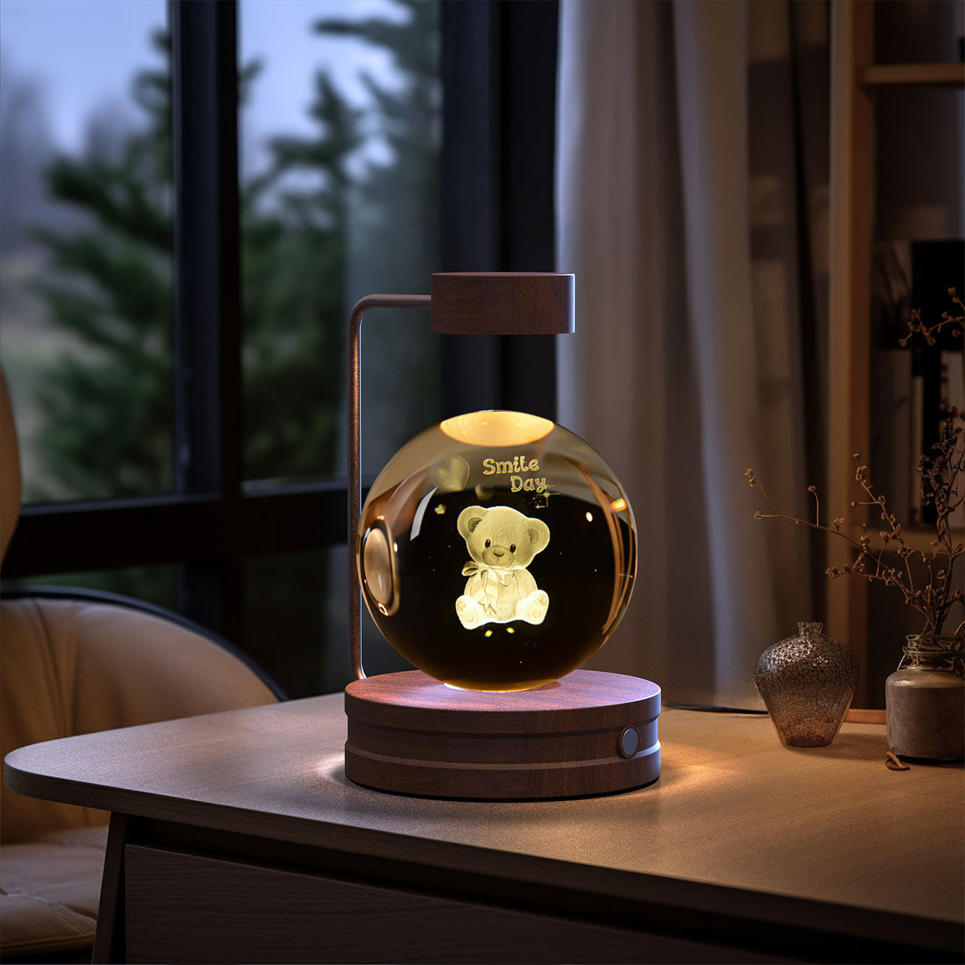 3D Dinosaur Night Light – Crystal Ball USB Lamp for Kids