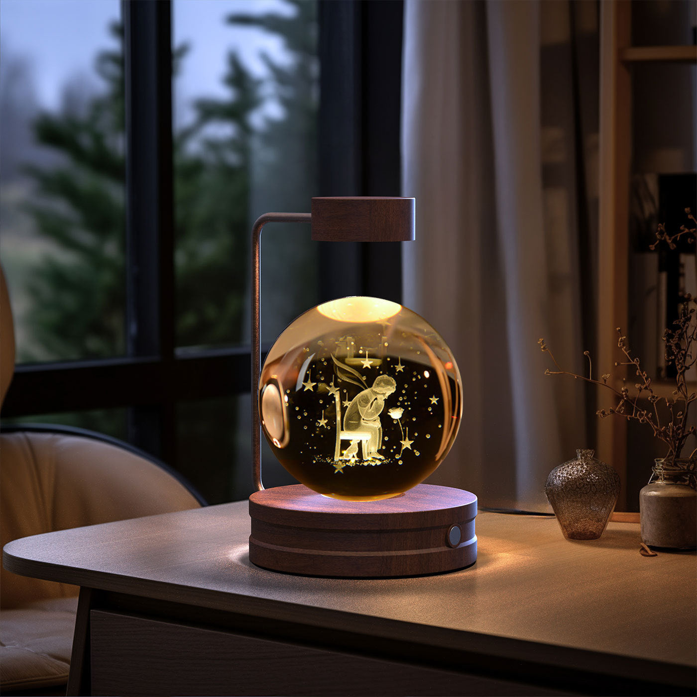 3D Dinosaur Night Light – Crystal Ball USB Lamp for Kids