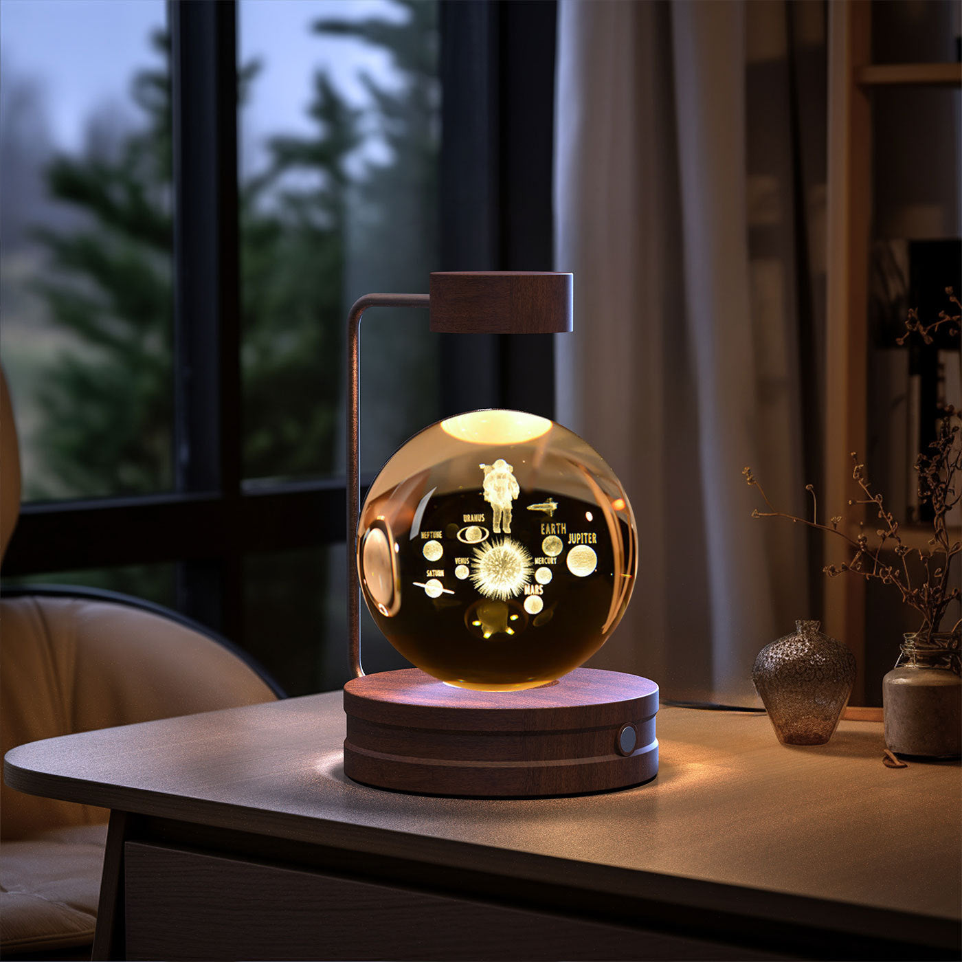 3D Dinosaur Night Light – Crystal Ball USB Lamp for Kids