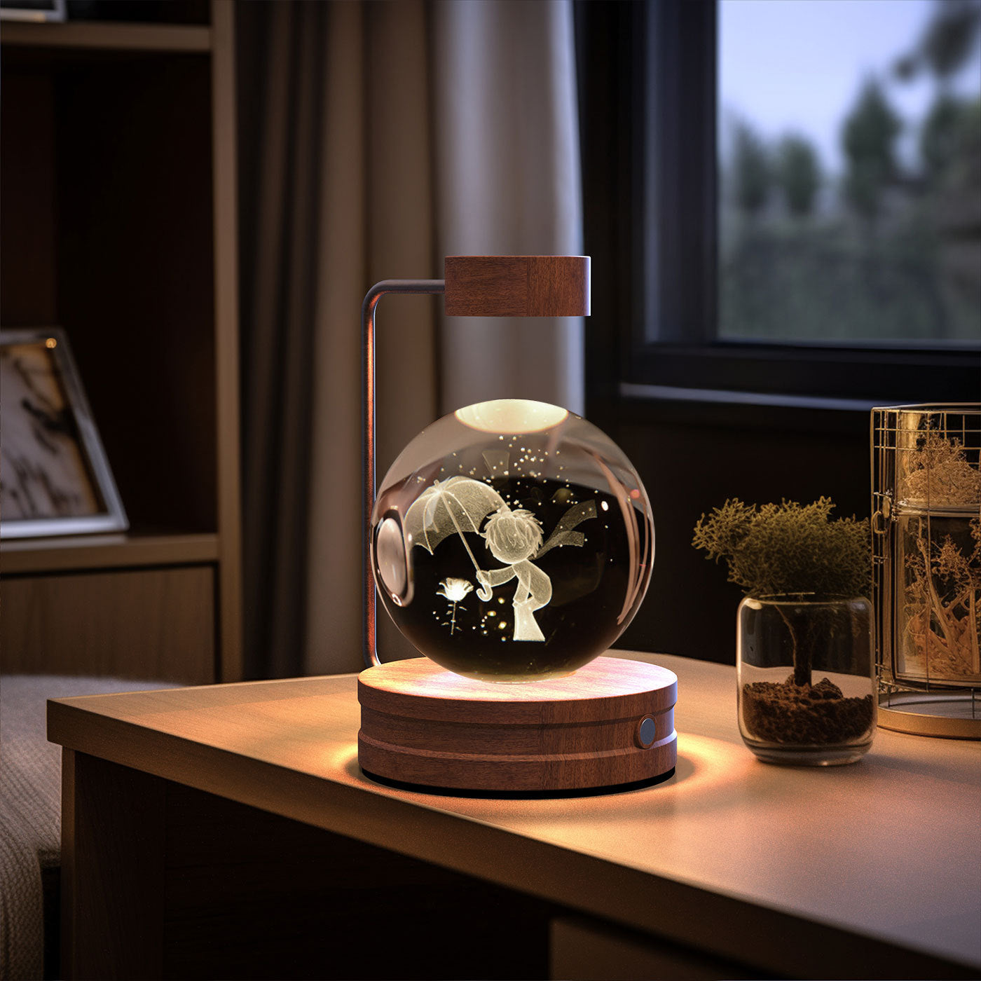 3D Dinosaur Night Light – Crystal Ball USB Lamp for Kids