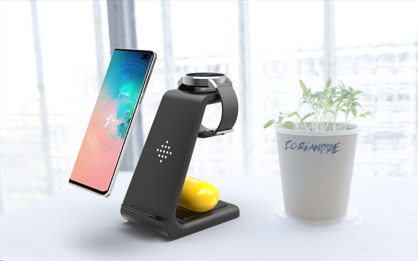 3-in-1 Wireless Charging Station – Fast Charge Stand for Phone, Watch & Earbuds