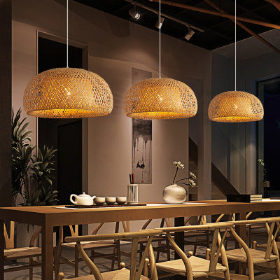 Handwoven Bamboo Pendant Light