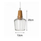 Glass & Wood Pendant Light – Vintage Rustic LED Hanging Lamp