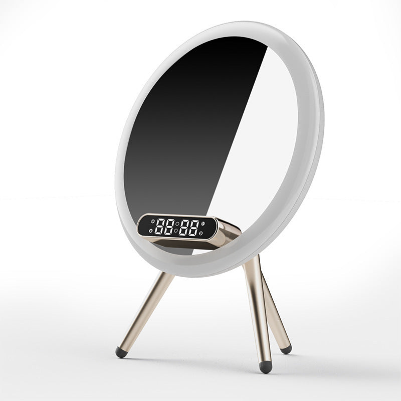 LED Mirror Alarm Clock – Wireless Charger, Digital Time, USB