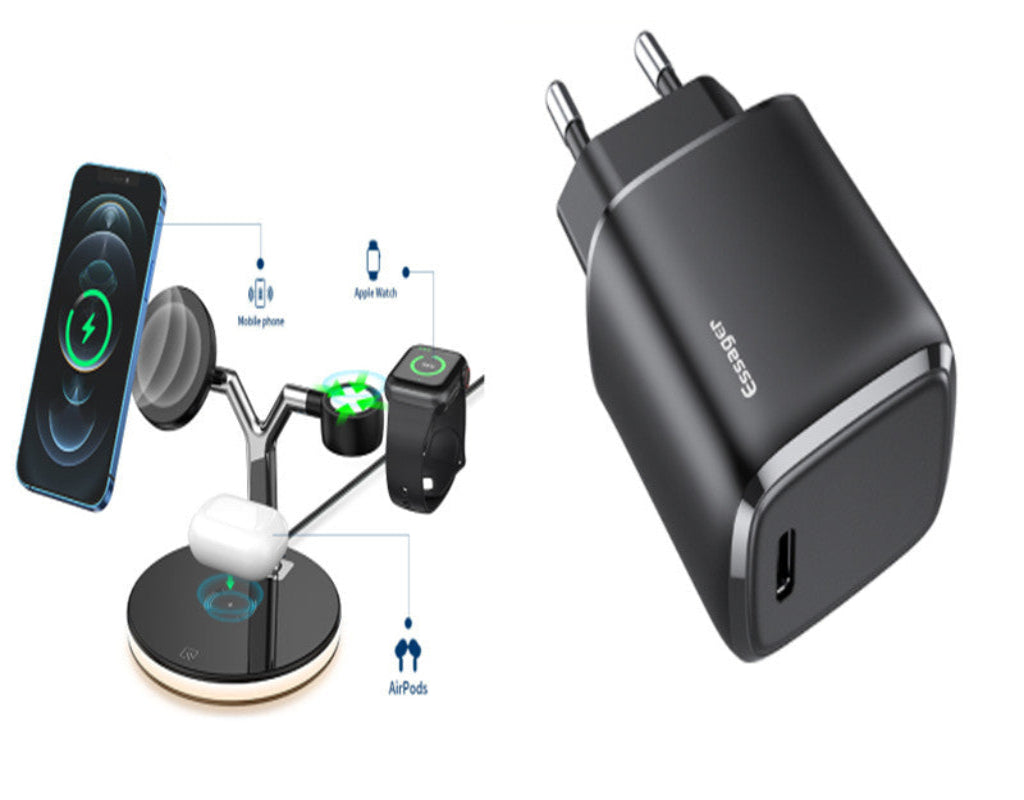 3-in-1 Magnetic Wireless Charger – 15 W Fast Charging Station for iPhone/Apple Watch/AirPods