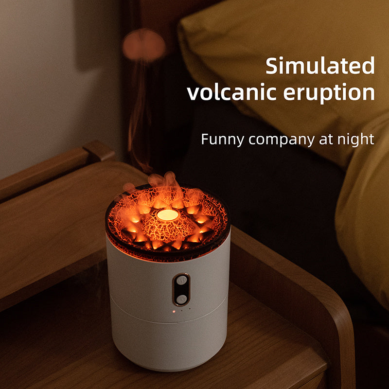 Volcanic Flame Aroma Diffuser – Jellyfish Smoke Humidifier with LED Night Light