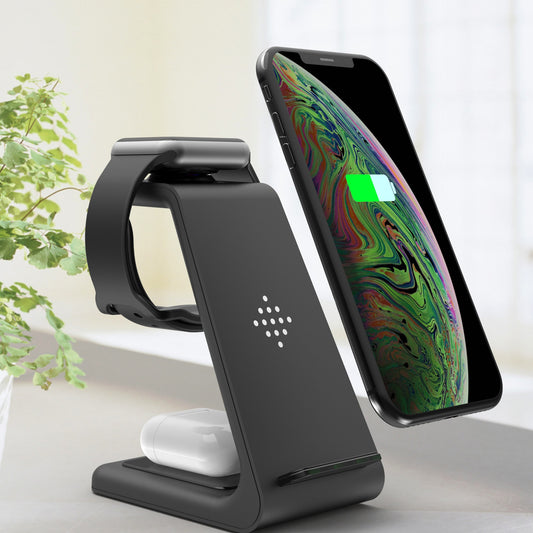 3-in-1 Wireless Charging Station – Fast Charge Stand for Phone, Watch & Earbuds