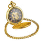 Vintage Floral Skeleton Mechanical Pocket Watch