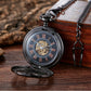 Vintage Floral Skeleton Mechanical Pocket Watch
