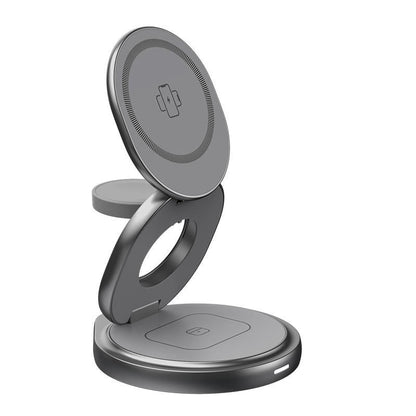 Magnetic Folding 3-in-1 Wireless Charging Stand – Phone + Watch + Earbuds