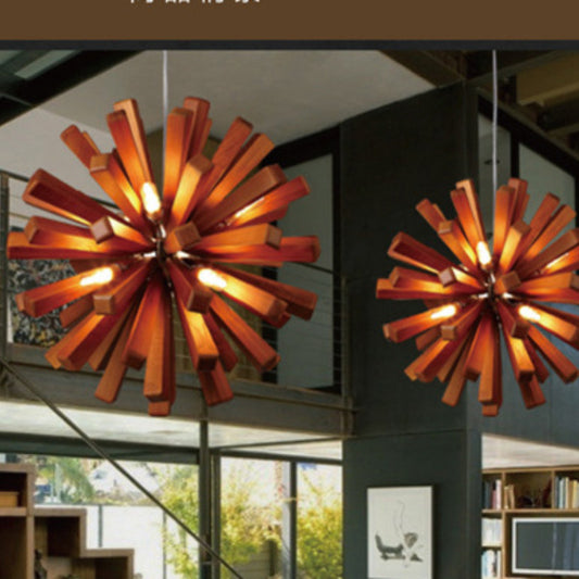 Nordic Solid Wood Pendant Chandelier